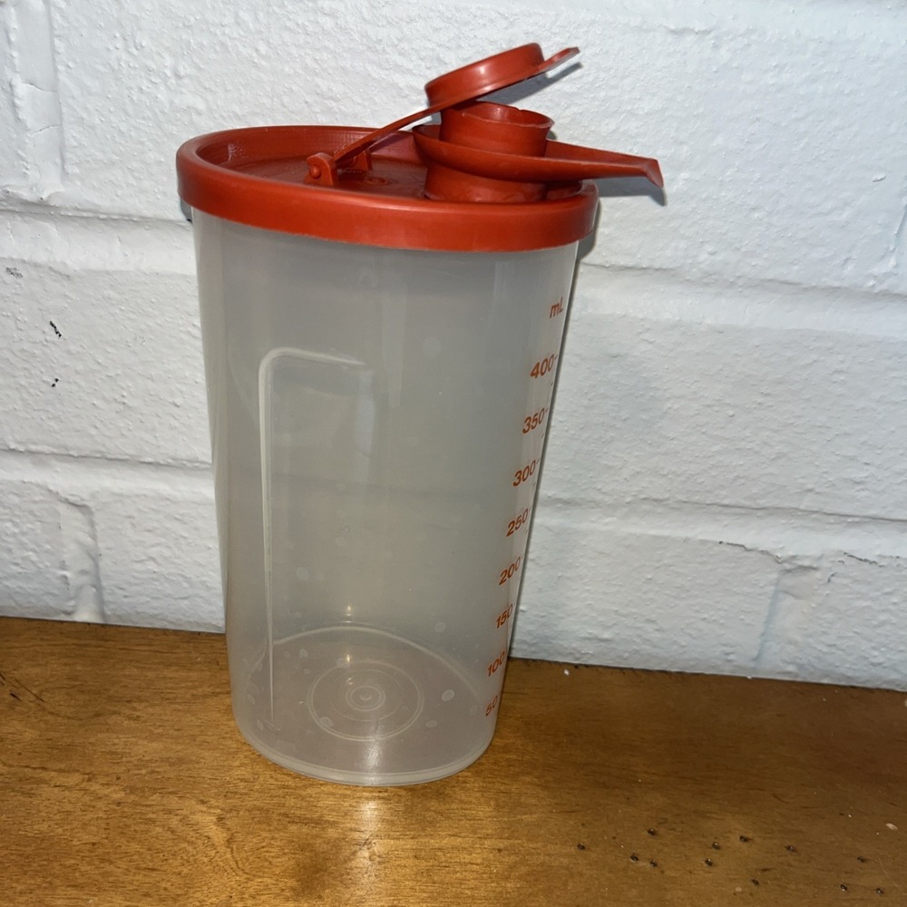 Vintage Tupperware Sweet Saver‎ Syrup Container w/ Red Lid & Pour Spout